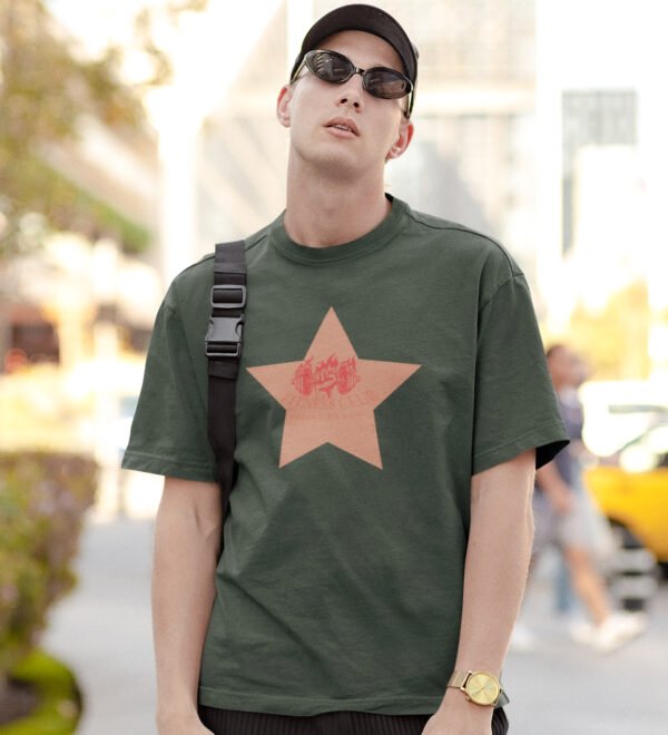 Power Your Body Green Round Neck Cotton Half Sleeved Men's T-Shirt with Printed Graphics - Image 3