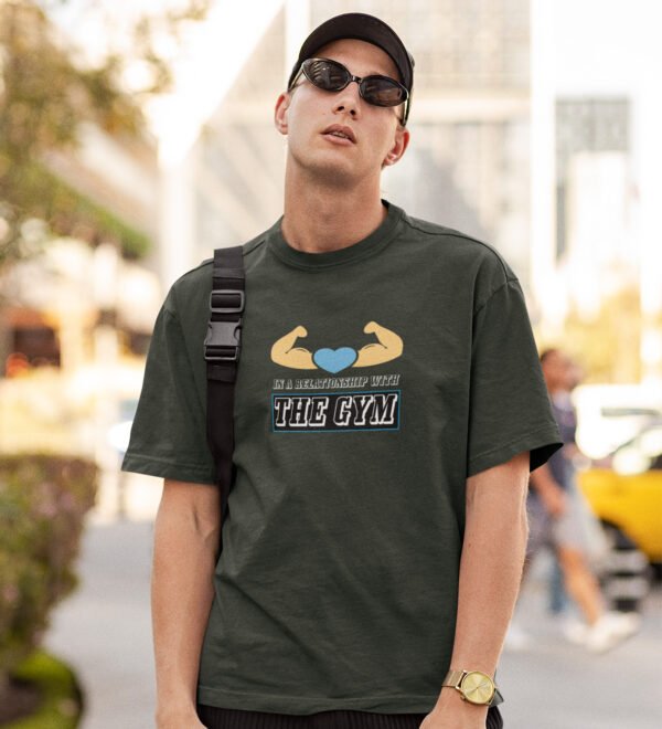 The Gym Green Round Neck Cotton Half Sleeved Men's T-Shirt with Printed Graphics - Image 2