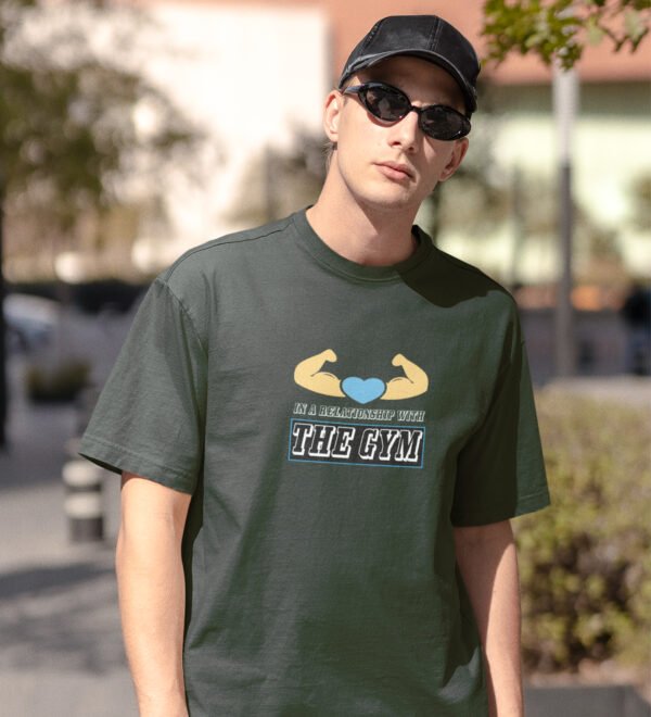 The Gym Green Round Neck Cotton Half Sleeved Men's T-Shirt with Printed Graphics - Image 3