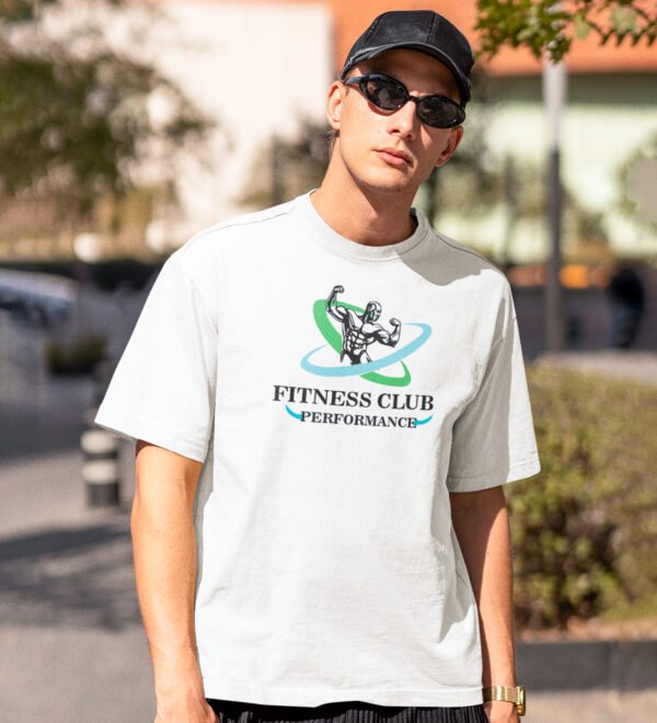 Fitness Club Performance White Round Neck Cotton Half Sleeved Men's T-Shirt with Printed Graphics - Image 2