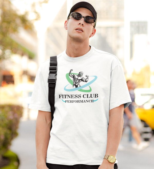 Fitness Club Performance White Round Neck Cotton Half Sleeved Men's T-Shirt with Printed Graphics - Image 3