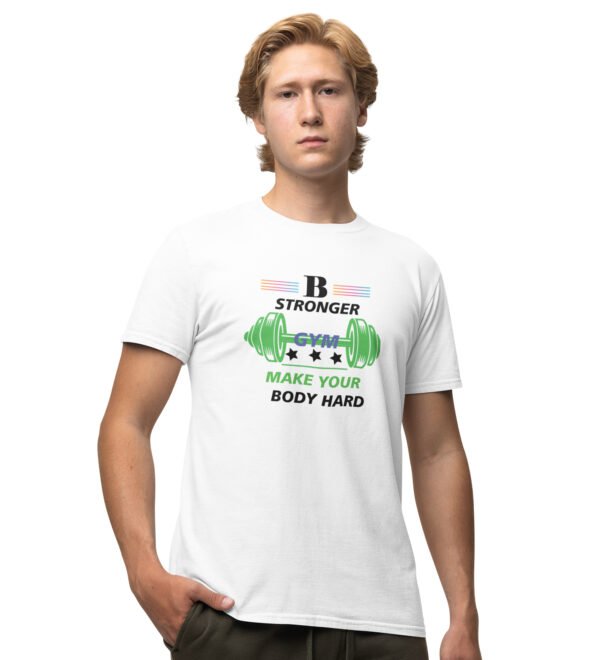 Make Your Body Hard White Round Neck Cotton Half Sleeved Men's T-Shirt with Printed Graphics