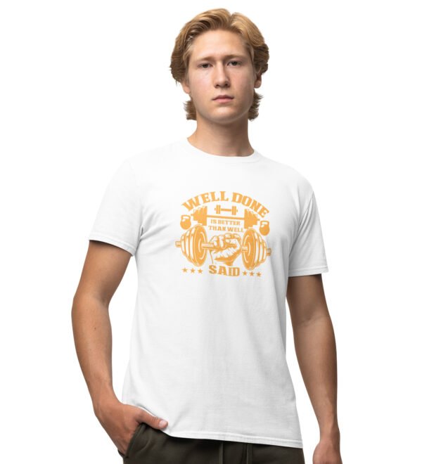Better Than Well Said White Round Neck Cotton Half Sleeved Men's T-Shirt with Printed Graphics