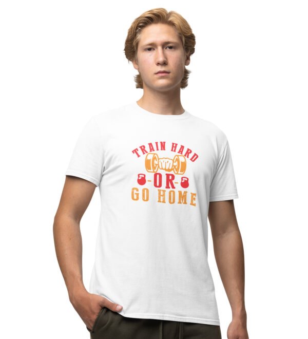 Go Home White Round Neck Cotton Half Sleeved Men's T-Shirt with Printed Graphics