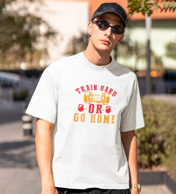 Go Home White Round Neck Cotton Half Sleeved Men's T-Shirt with Printed Graphics - Image 2