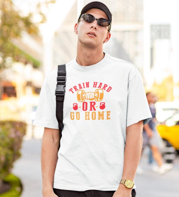 Go Home White Round Neck Cotton Half Sleeved Men's T-Shirt with Printed Graphics - Image 3