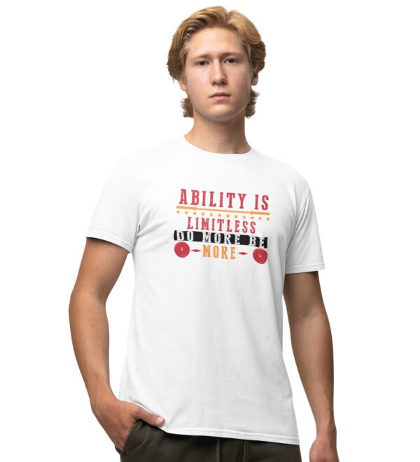 Ability is Limitless White Round Neck Cotton Half Sleeved Men's T-Shirt with Printed Graphics
