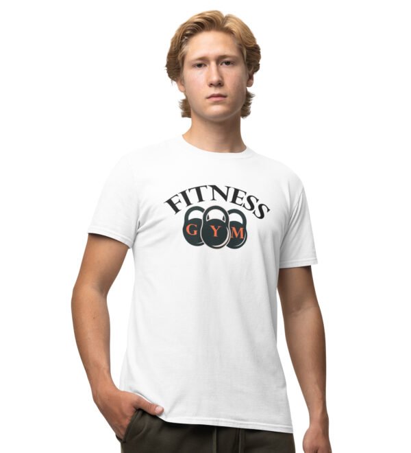 Fitness Locked White Round Neck Cotton Half Sleeved Men's T-Shirt with Printed Graphics