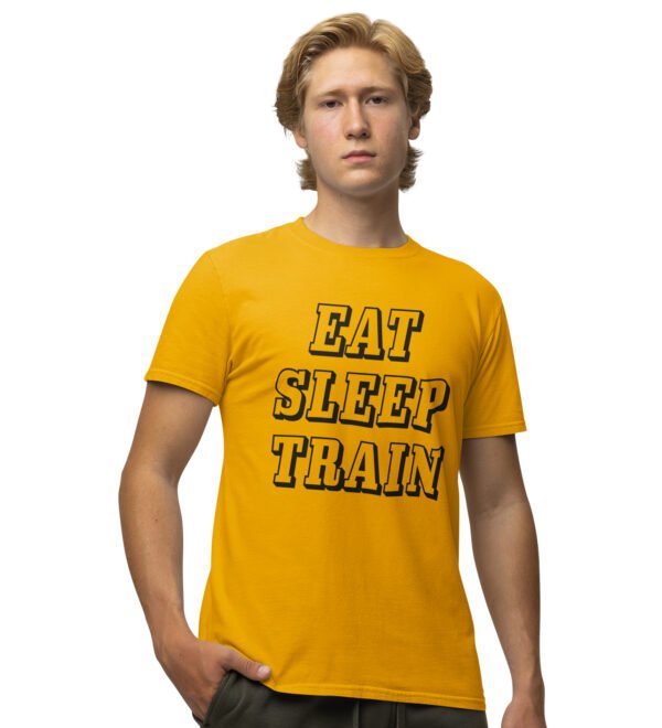Beast Mode On, (BG black) Yellow Round Neck Cotton Half Sleeved Men's T-Shirt with Printed Graphics