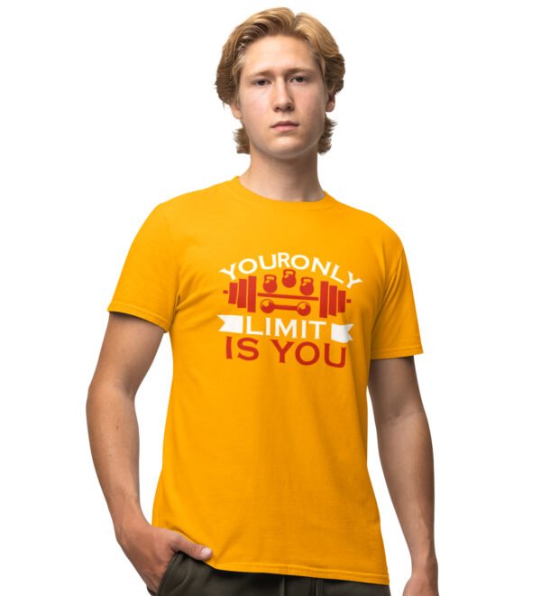 You're Limitless Yellow Round Neck Cotton Half Sleeved Men's T-Shirt with Printed Graphics