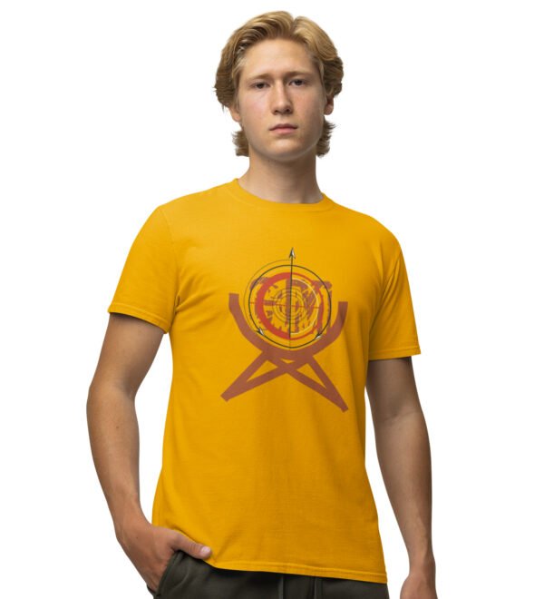 Target Board Yellow Round Neck Cotton Half Sleeved Men's T-Shirt with Printed Graphics