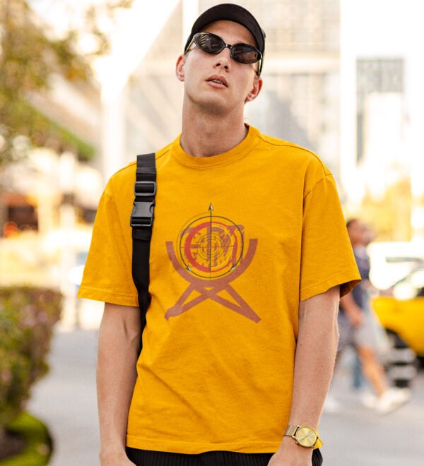 Target Board Yellow Round Neck Cotton Half Sleeved Men's T-Shirt with Printed Graphics - Image 2