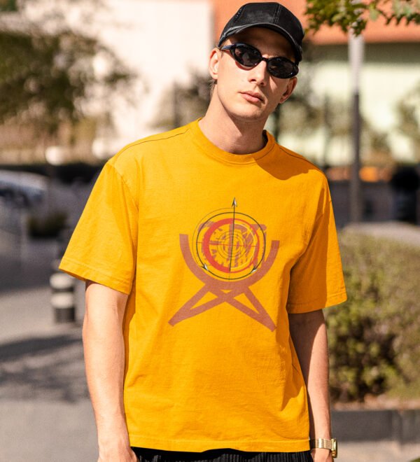 Target Board Yellow Round Neck Cotton Half Sleeved Men's T-Shirt with Printed Graphics - Image 3
