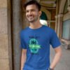 You Will Pass Cut Blue Round Neck Cotton Half Sleeved Men's T-Shirt with Printed Graphics - Image 2