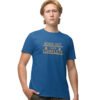 Workout 100% Blue Round Neck Cotton Half Sleeved Men's T-Shirt with Printed Graphics
