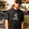 Leo passionate and dramatic - Black Round Neck Cotton Half Sleeved T-Shirt with Printed Graphics - Image 2