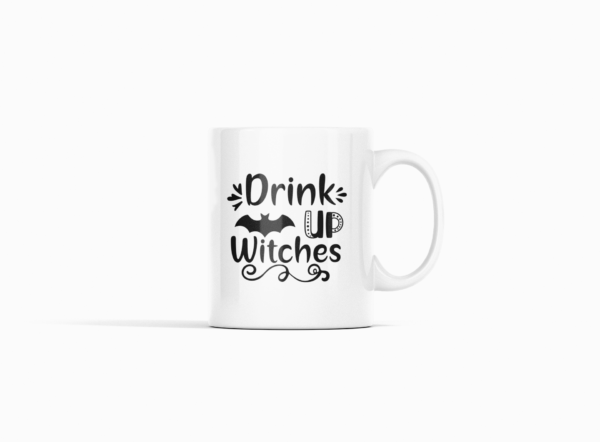 Drink up witches flying bat Printed Ceramic Coffee Mug 250 Ml