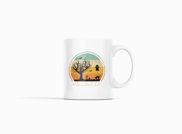 Halloween Semi Circle Printed Ceramic Coffee Mug 250 Ml