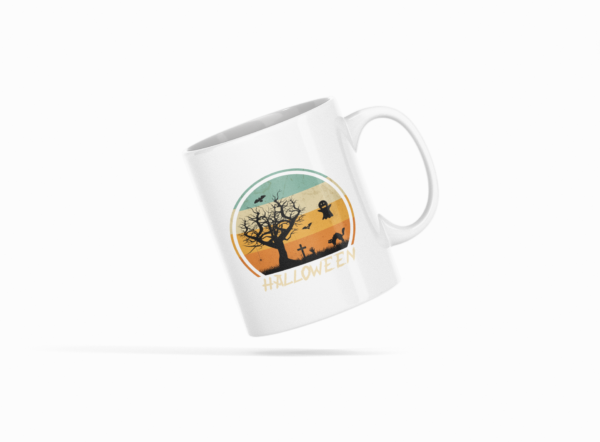 Halloween Semi Circle Printed Ceramic Coffee Mug 250 Ml - Image 2