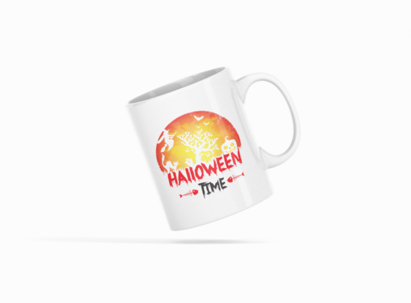 Halloween Time, Fish Bones Printed Ceramic Coffee Mug 250 Ml - Image 2