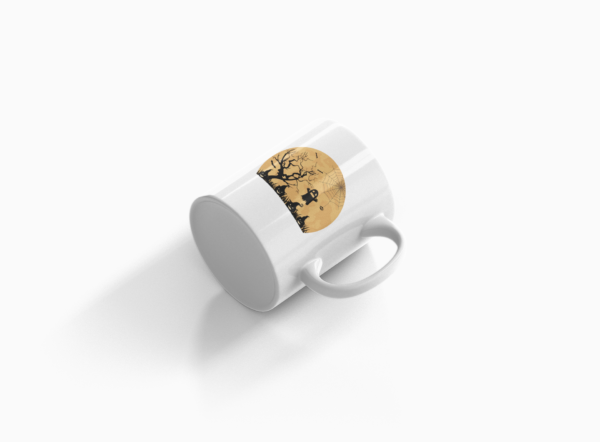 Halloween Scary Semi Circle Printed Ceramic Coffee Mug 250 Ml - Image 3