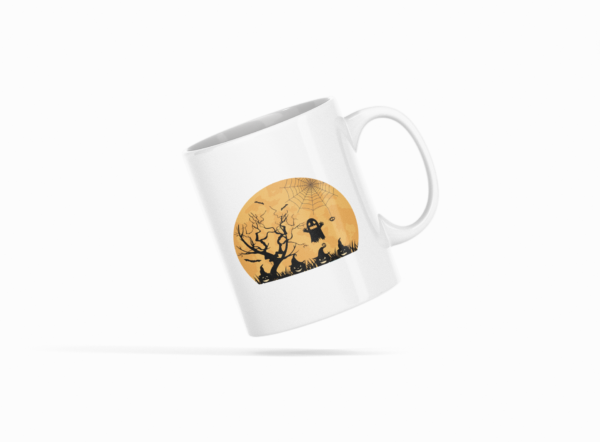 Halloween Scary Semi Circle Printed Ceramic Coffee Mug 250 Ml - Image 2