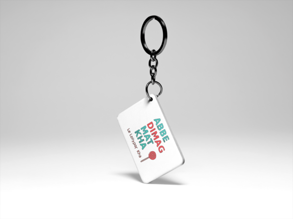 Abbe Dimag Mat Kha Printed acrylic Keychain bollywood lovers(Pack Of 2) - Image 2