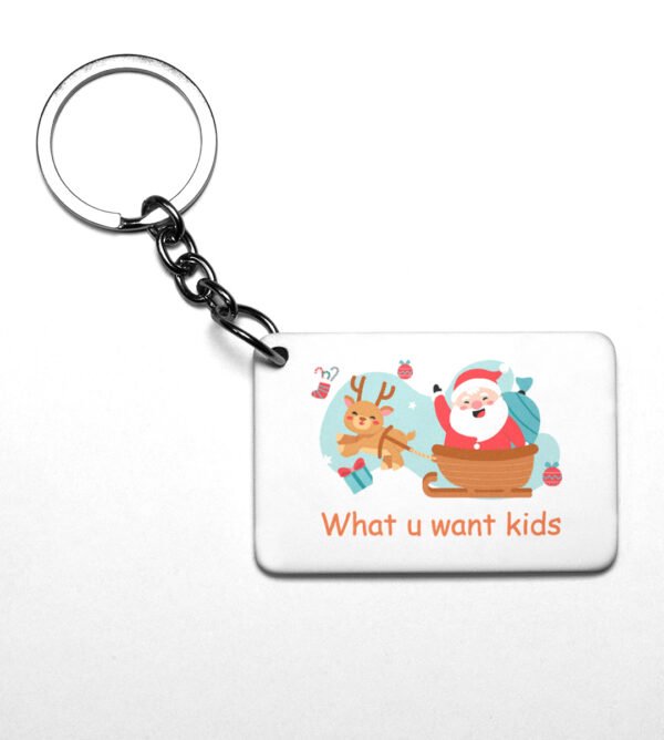 Santas Classic Laugh Design Key Chain ' Christmas Edition Printed Key Chain |Gift For Friends Family Boys Girls (Pack of 2)