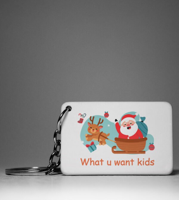 Santas Classic Laugh Design Key Chain ' Christmas Edition Printed Key Chain |Gift For Friends Family Boys Girls (Pack of 2) - Image 3