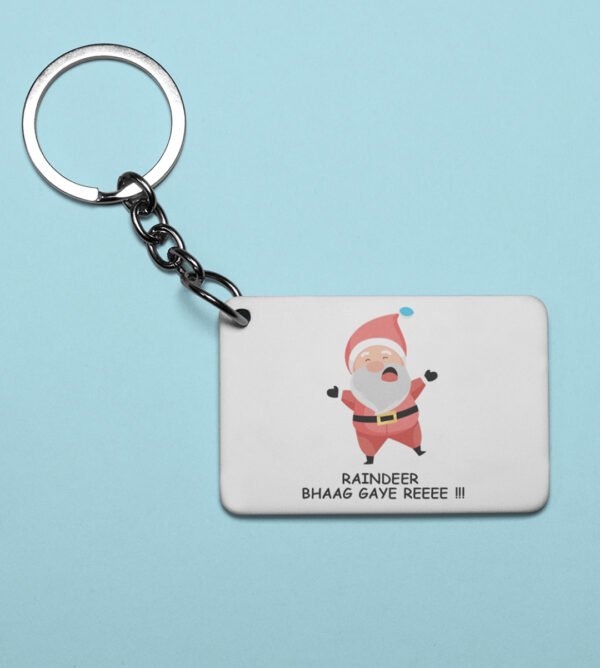 Santa's Gift For Everyone Design Key Chain ' Christmas Edition Printed Key Chain |Gift For Friends Family Boys Girls (Pack of 2) - Image 2