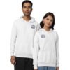 Hoppy Together Printed matching white hoodies for couples, ideal for Valentine's Day.