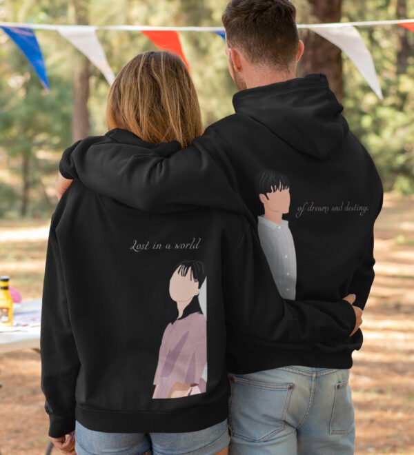 Dream & Destiny Printed Couple Hoodies Matching Valentine's Day Hoodies for Couples - Image 3