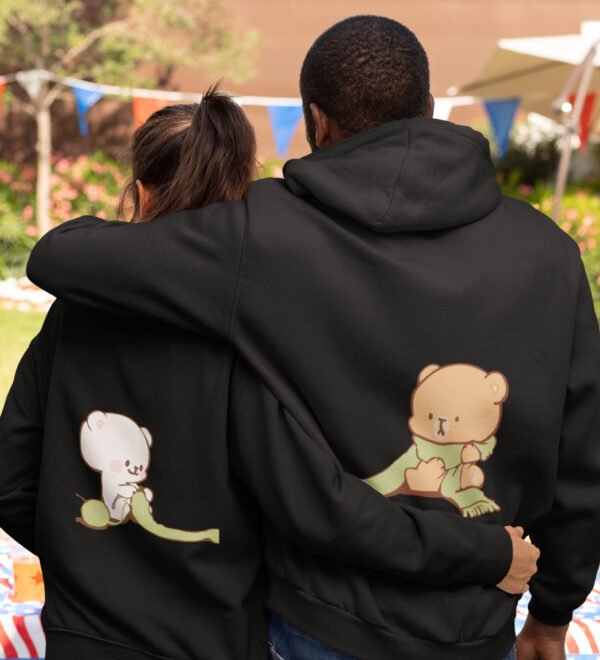 Woolen Threads The Thread of Love Printed Couple Hoodies Matching Valentine's Day Hoodies for Couples - Image 2