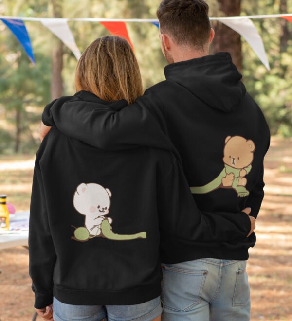 Woolen Threads The Thread of Love Printed Couple Hoodies Matching Valentine's Day Hoodies for Couples - Image 3