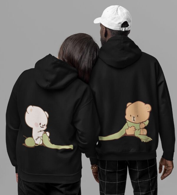 Woolen Threads The Thread of Love Printed Couple Hoodies Matching Valentine's Day Hoodies for Couples - Image 4