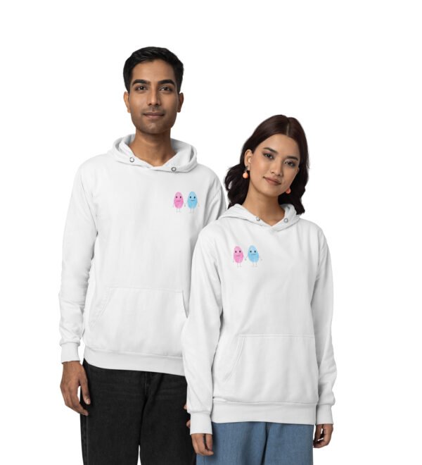 Windows of Love Tied by a Thread Printed Couple Hoodies Matching Valentine's Day Hoodies for Couples