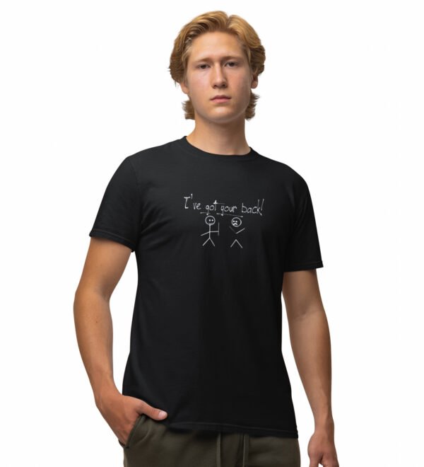 Always There For You Regular fit Half Slevees Round Neck Pure Cotton Black Tshirt For Men