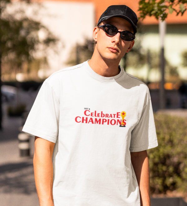 Let's Celebrate Champions - White - Printed - Sports cool Men's T-shirt - Image 2