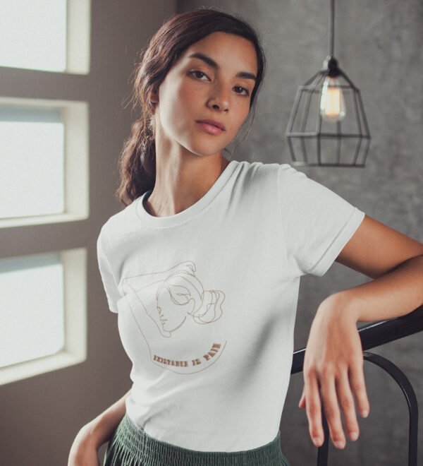 Existance Is Pain White Round Neck Cotton Half Sleeved Women's T-Shirt with Printed Graphics - Image 3