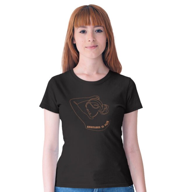 Existence Is Pain Black Round Neck Cotton Half Sleeved Women's T-Shirt with Printed Graphics