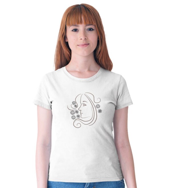 Pretty Woman White Round Neck Cotton Half Sleeved Women's T-Shirt with Printed Graphics