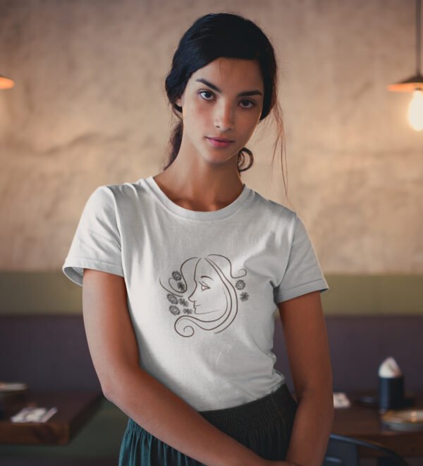 Pretty Woman White Round Neck Cotton Half Sleeved Women's T-Shirt with Printed Graphics - Image 2