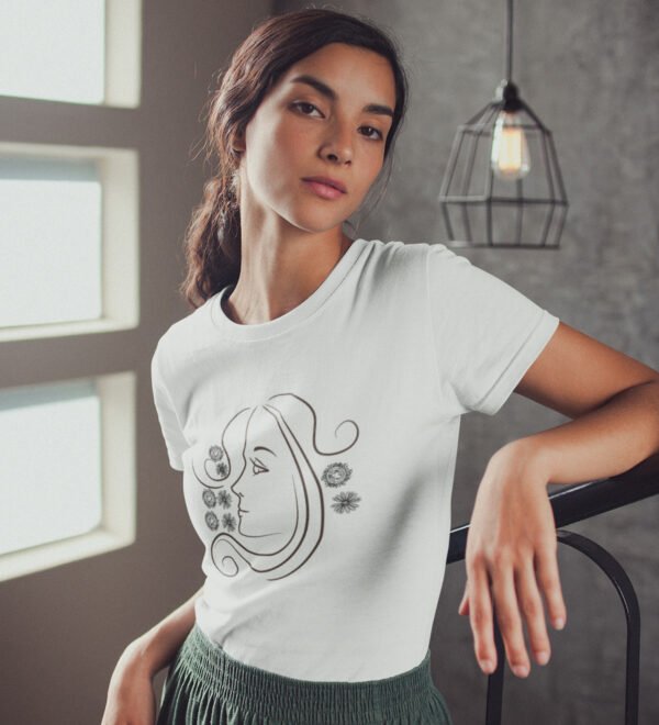 Pretty Woman White Round Neck Cotton Half Sleeved Women's T-Shirt with Printed Graphics - Image 3