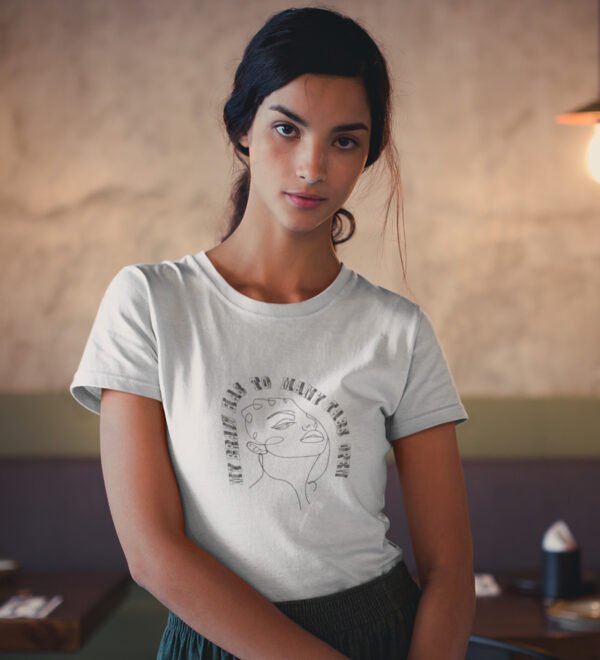 My Brain White Round Neck Cotton Half Sleeved Women's T-Shirt with Printed Graphics - Image 2