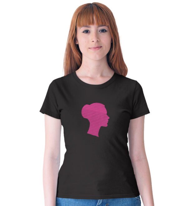 Pink Lady Black Round Neck Cotton Half Sleeved Women's T-Shirt with Printed Graphics