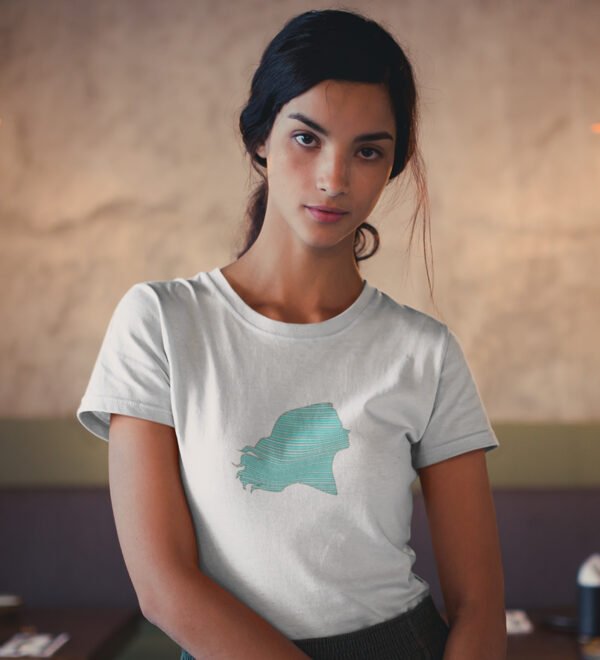 Just Peace White Round Neck Cotton Half Sleeved Women's T-Shirt with Printed Graphics - Image 3