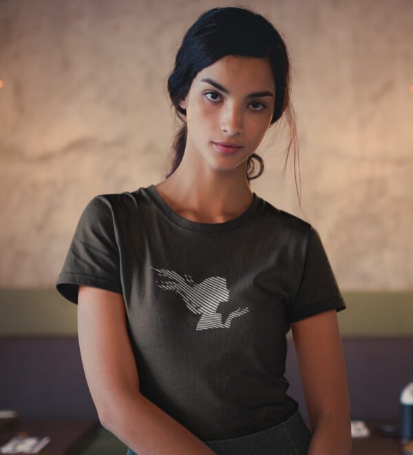 Hair In The Air Black Round Neck Cotton Half Sleeved Women's T-Shirt with Printed Graphics - Image 3