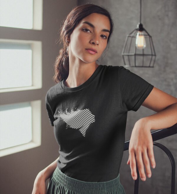 Long Hair Stories Black Round Neck Cotton Half Sleeved Women's T-Shirt with Printed Graphics - Image 2