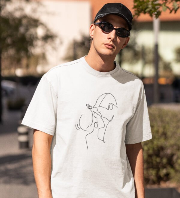 Garden Stories White Round Neck Cotton Half Sleeved Men's T-Shirt with Printed Graphics - Image 2