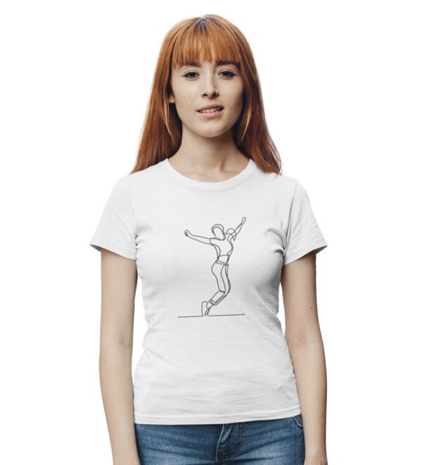 Happy Jump White Round Neck Cotton Half Sleeved Women's T-Shirt with Printed Graphics